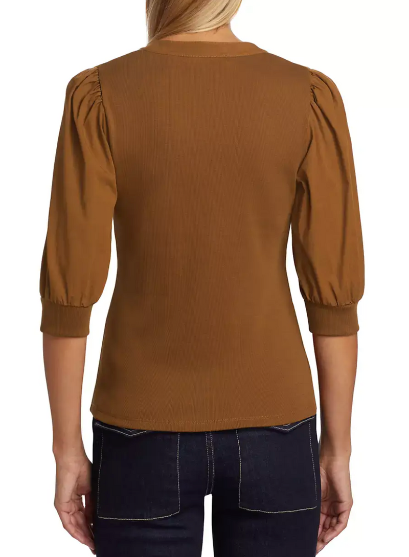 Veronica Beard Coralee Top Ochre