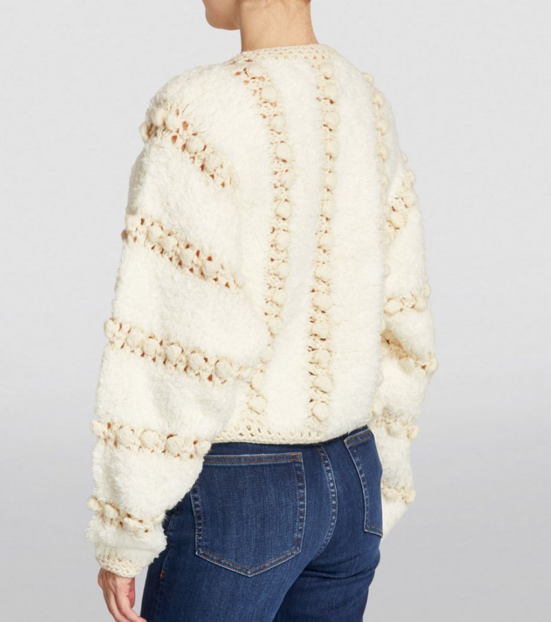 Frame Pom Pom Cardi Cream