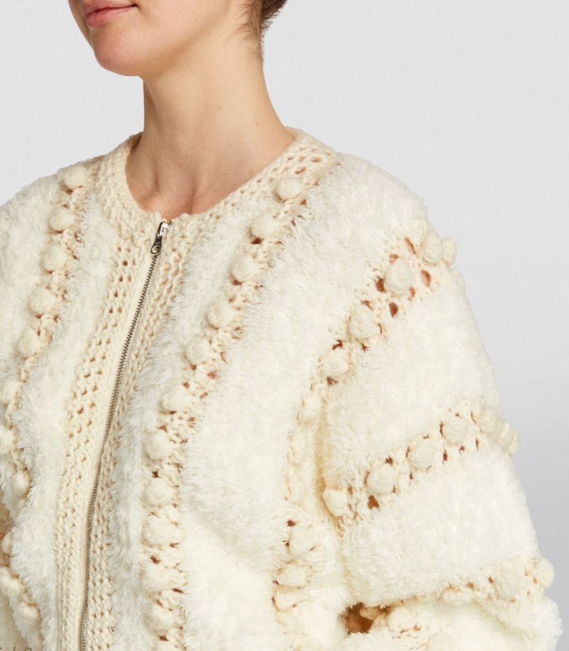 Frame Pom Pom Cardi Cream