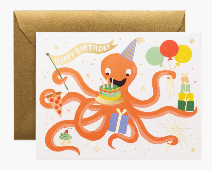 Rifle Paper Co. Octopus Birthday Card
