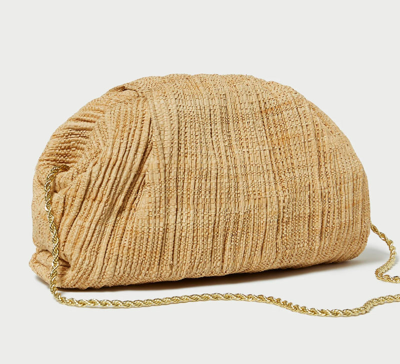Loeffler Randall Bailey Flat Pleated Pouch Natural
