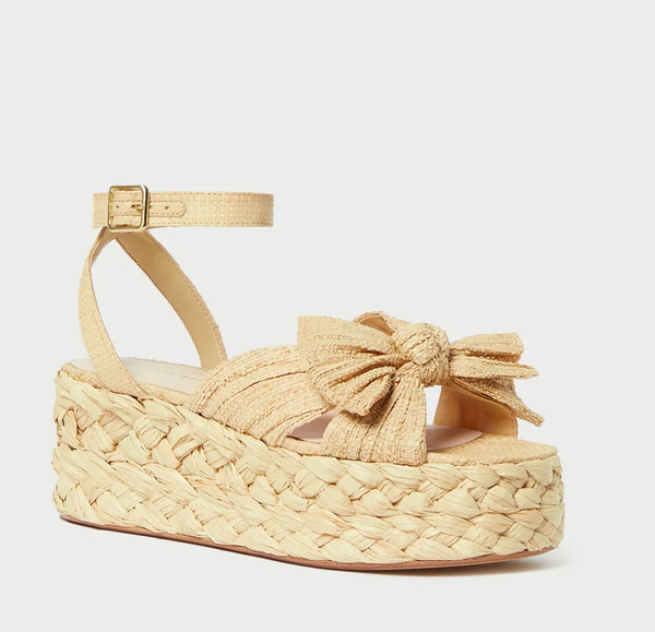 Loeffler Randall Gaby Pleated Bow Bow Braided Espadrille Natural