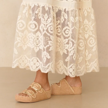 Loeffler Randall Theo Two Band Sandal Natural/Natural