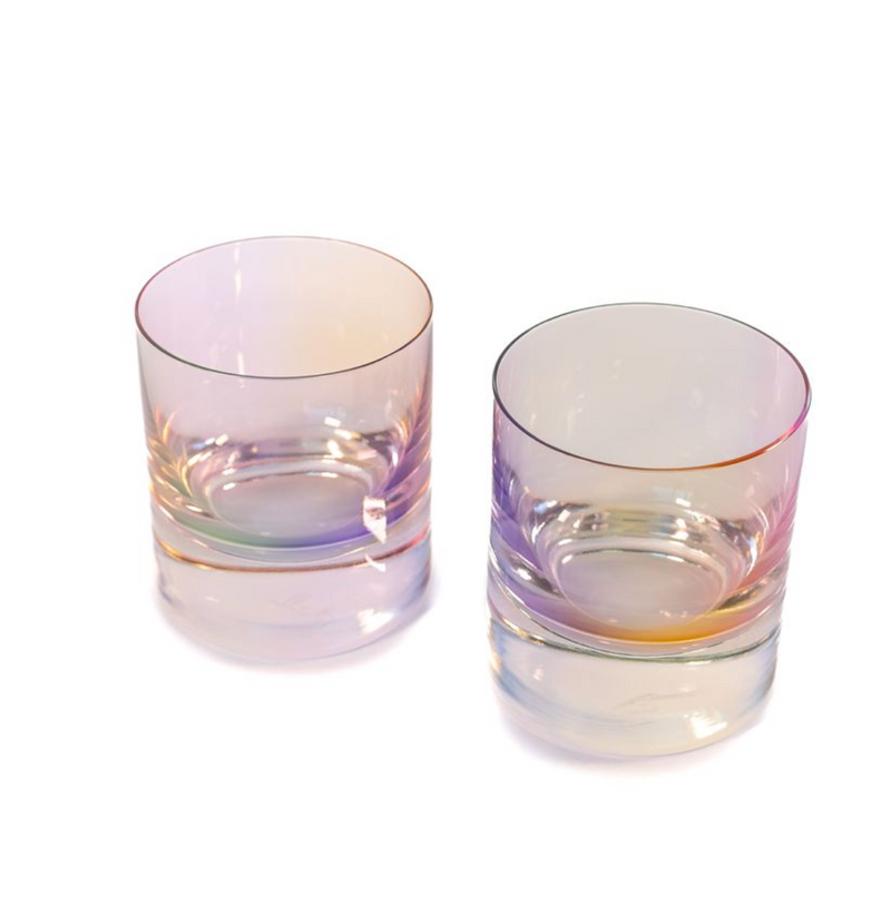 Estelle Colored Glass Rocks Glass Iridescent