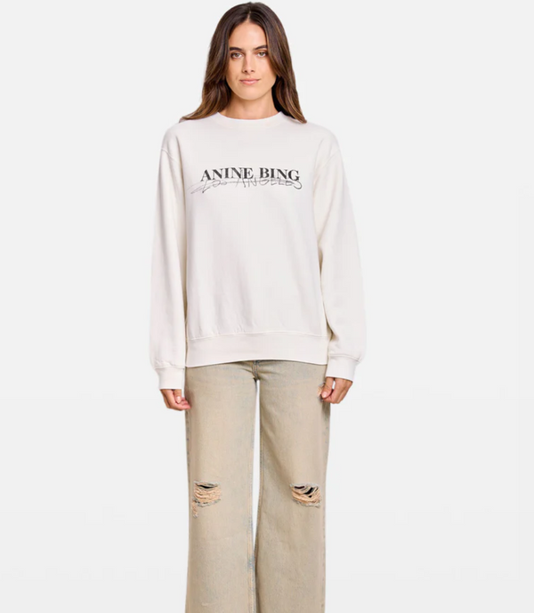 Anine Bing Ramona Sweat shirt Doodle Ivory