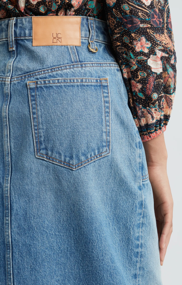 Ulla Johnson The Bea Skirt Danube Medium Indigo Wash