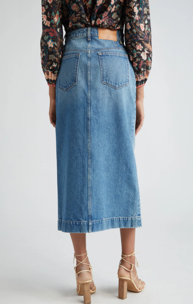 Ulla Johnson The Bea Skirt Danube Medium Indigo Wash