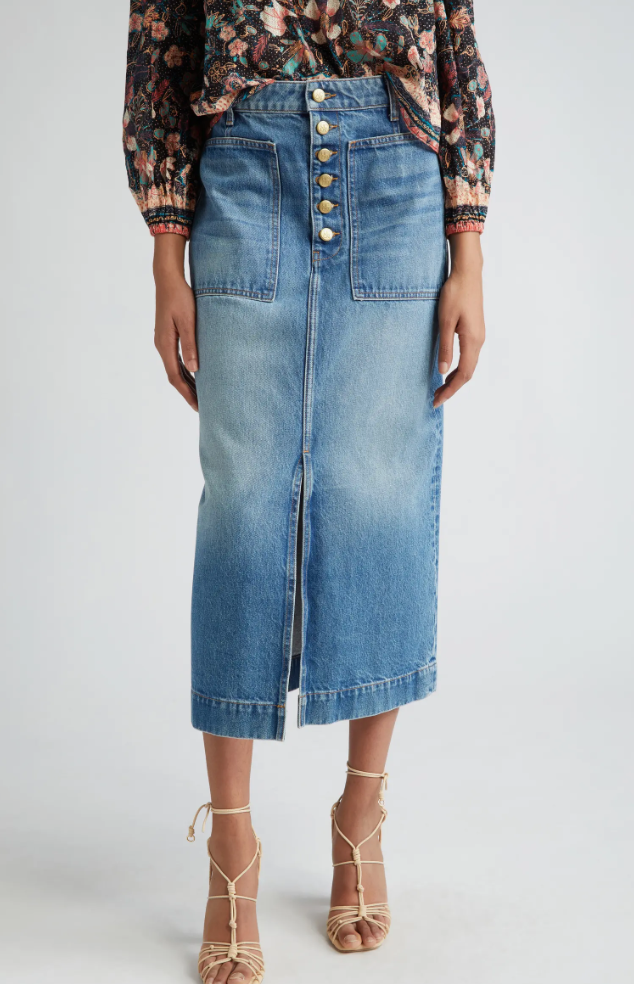 Ulla Johnson The Bea Skirt Danube Medium Indigo Wash