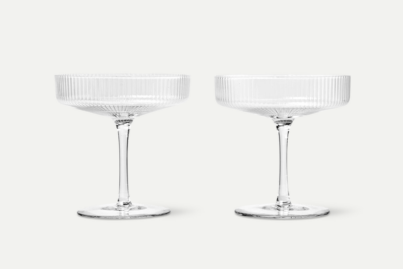 Ferm Ripple Champagne Saucers - Set of 2 - Clear