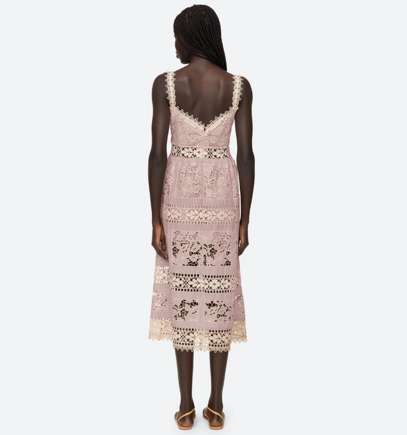 Sea NY Joah Embroidery Sleeveless Midi Dress Lilac