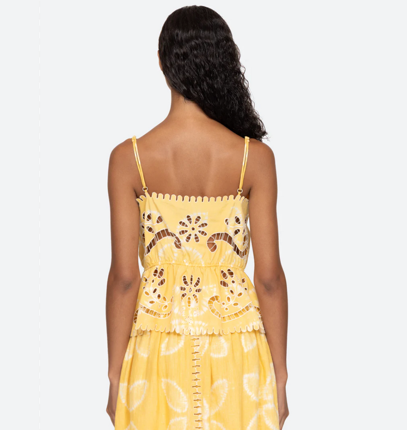 Sea NY Liat Embroidery Cami Top Yellow