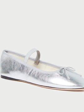 Loeffler Randall Leonie Silver Leather Ballet Flat