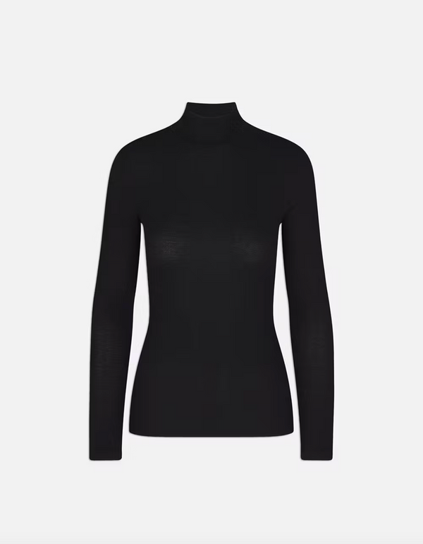 Frame Lurex Turtleneck Top Black