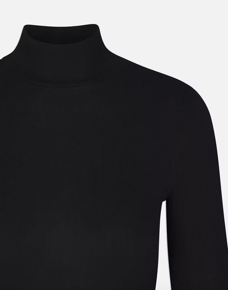 Frame Lurex Turtleneck Top Black