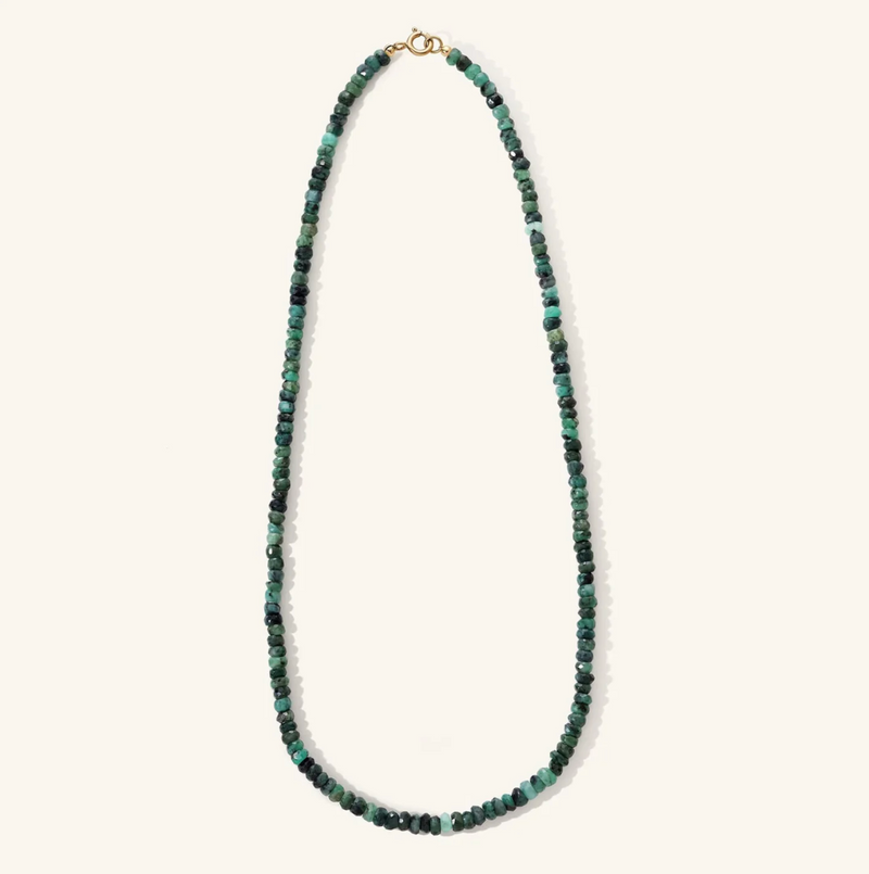 Zahava Raw Emerald Beaded Necklace