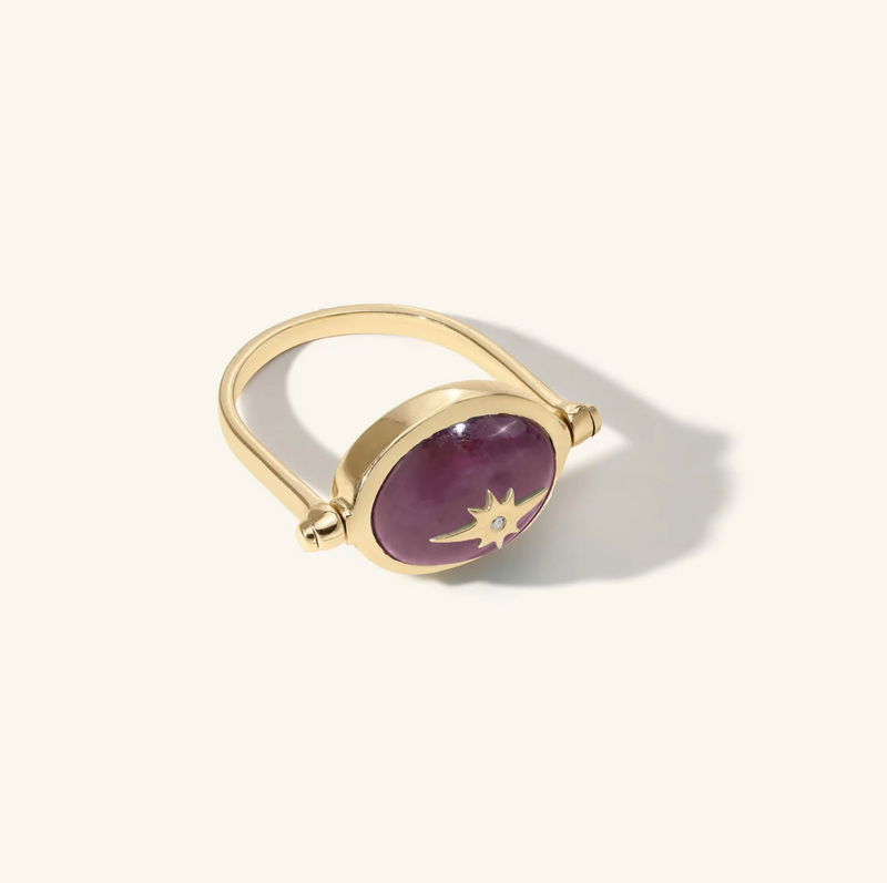 Zahava Spinning Ruby Star Ring