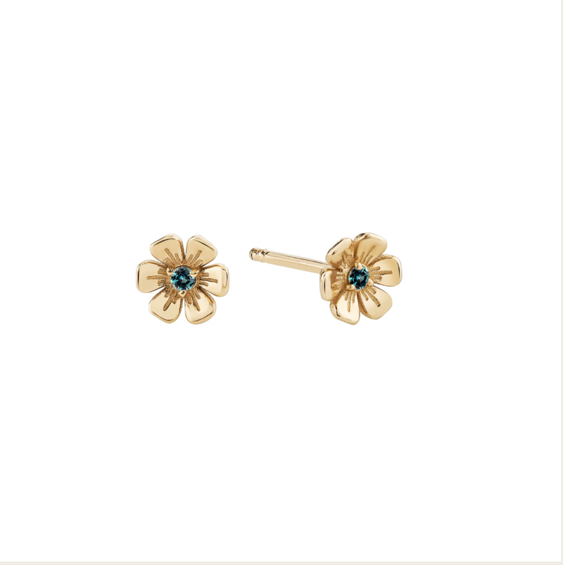 Ariel Gordon Jewelry In Bloom Birthstone Aquamarine Studs - Pair