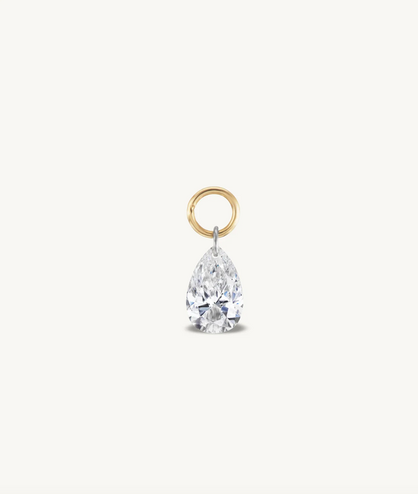 Sophie Ratner Large Pear Pierced Diamond Charm for Huggies