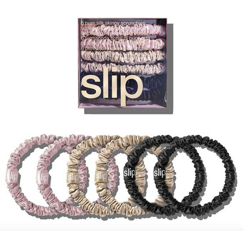 Slip pure silk skinny scrunchies - multi - set of 6