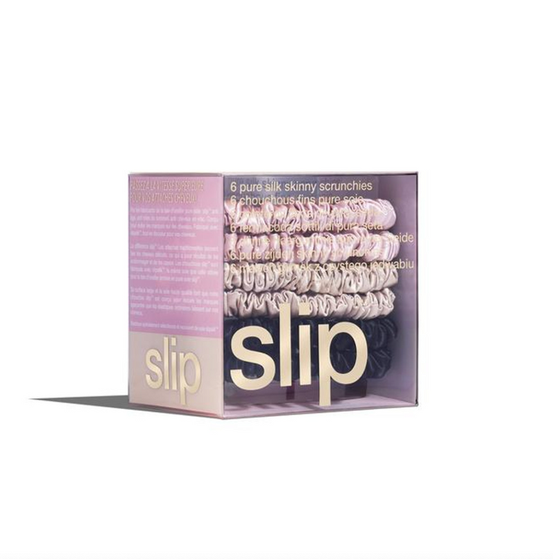 Slip pure silk skinny scrunchies - multi - set of 6