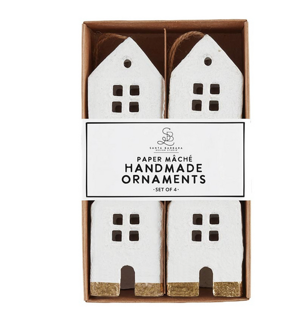 Creative Brands Ppr-Mache Hse Ornaments S/4