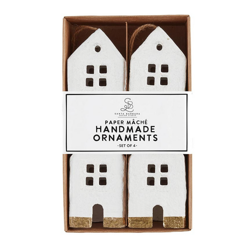 Santa Barbara Design Studio Ppr-Mache Hse Ornaments S/4