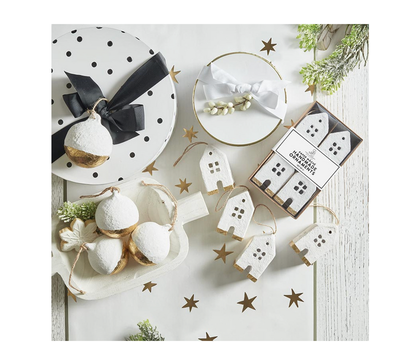 Santa Barbara Design Studio Ppr-Mache Hse Ornaments S/4