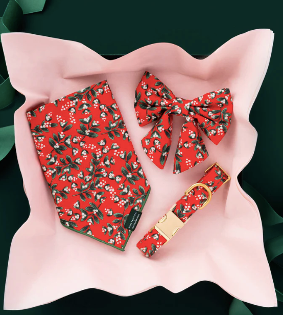 The Foggy Dog Rifle Paper Co. x TFD Mistletoe Dog Bandana