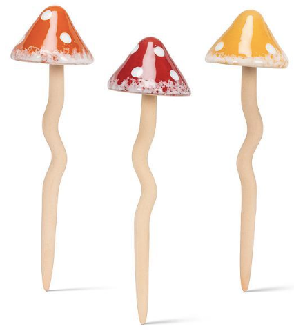 Abbott Wobbly Dot Mushroom Stake-4Asst-10.5"H