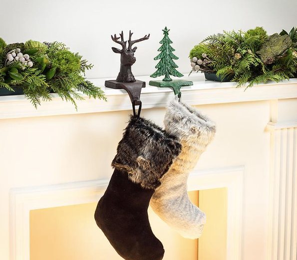 Abbott Tree Stocking Holder-Dk Grn-9"H