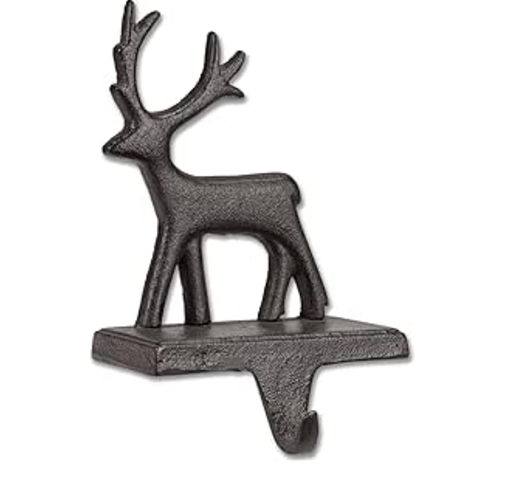 Abbott Reindeer Stocking Hldr-Dkbrn-8.25"