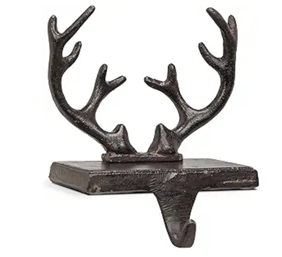 Abbott Antlers Stocking Holder-Brn-7"H