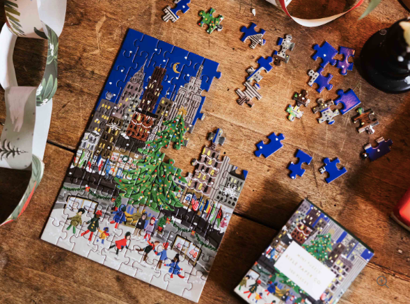 Rifle Paper Co. Holiday On Ice Mini Jigsaw Puzzle