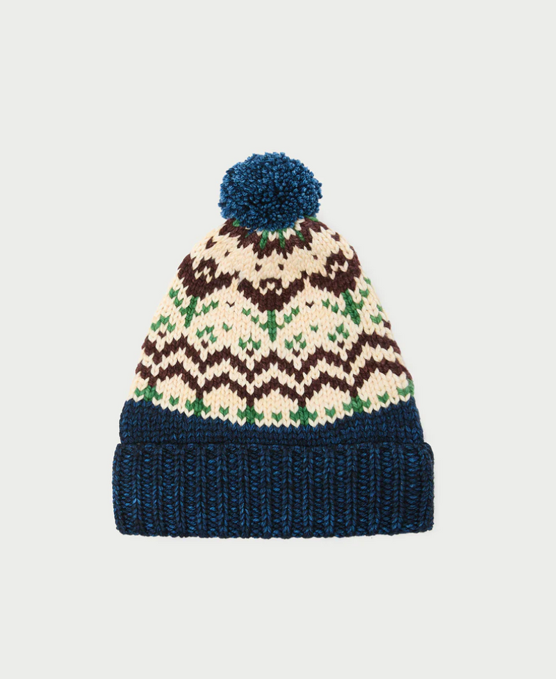 Loeffler Randall Macelyn Navy Tulip Instarsia Beanie