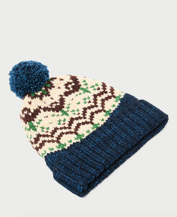 Loeffler Randall Macelyn Navy Tulip Instarsia Beanie