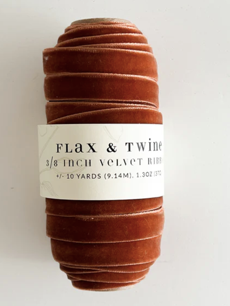 Flax & Twine 3/8" Velvet Ribbon 10 yards