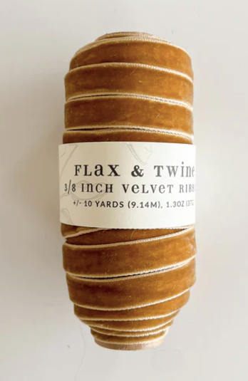 Flax & Twine 3/8" Velvet Ribbon 10 yards