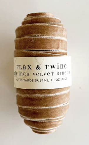 Flax & Twine 3/8" Velvet Ribbon 10 yards