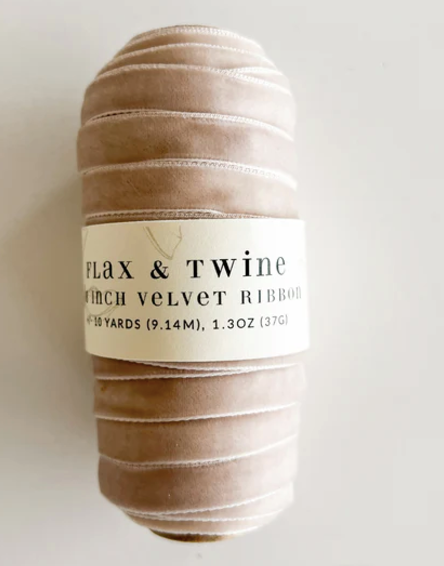 Flax & Twine 3/8" Velvet Ribbon 10 yards