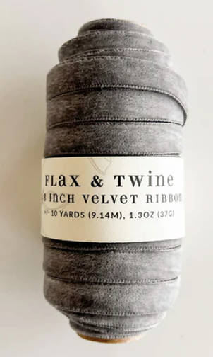 Flax & Twine 3/8" Velvet Ribbon 10 yards