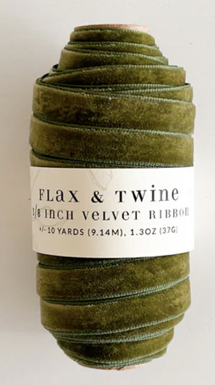 Flax & Twine 3/8" Velvet Ribbon 10 yards