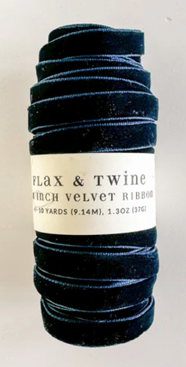 Flax & Twine 3/8" Velvet Ribbon 10 yards