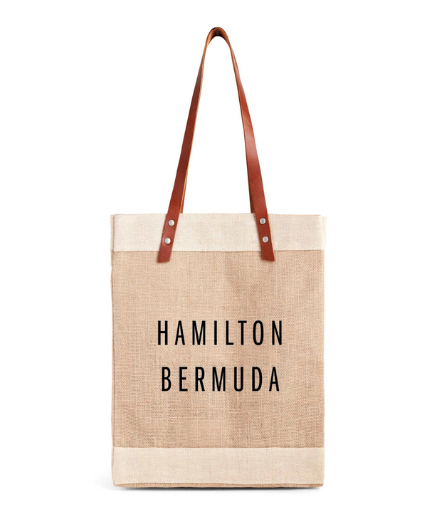 Apolis Market Tote in Natural | Black: Hamilton Bermuda