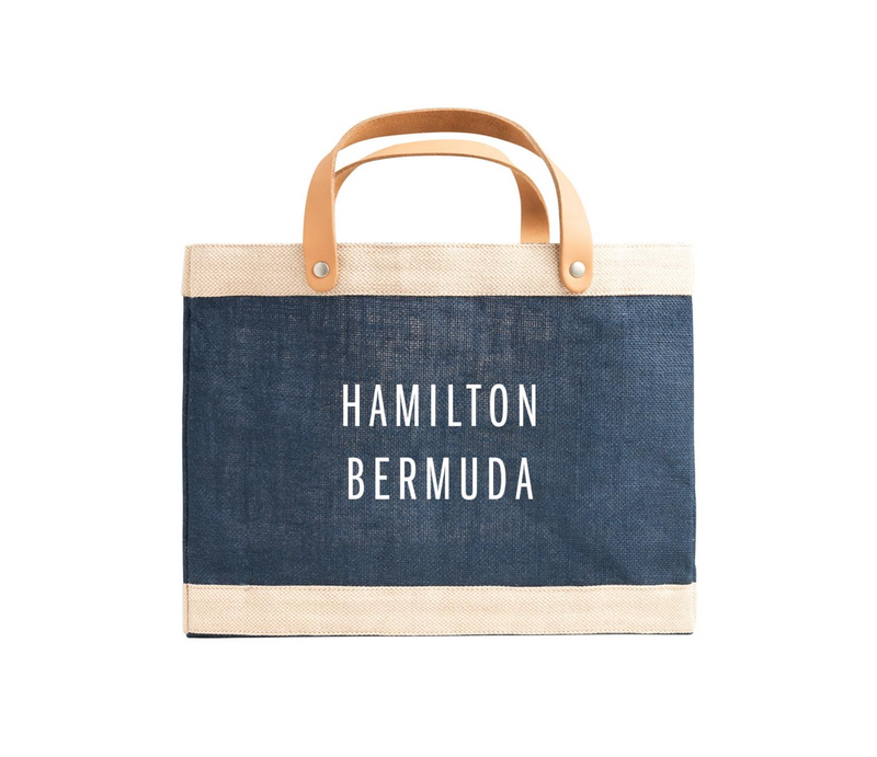 Apolis  Petite/ Lunch Market Bag in Navy | White: Hamilton Bermuda