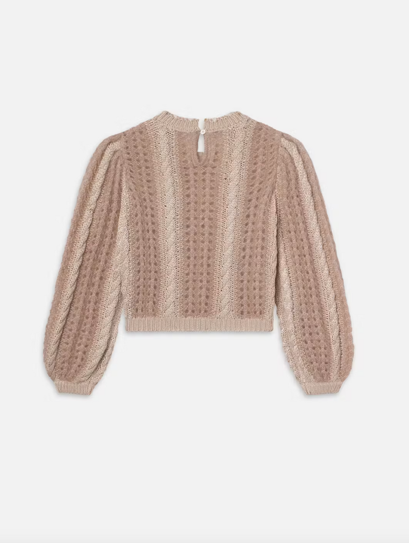 Frame Femme Cable Mix Sweater in Blush Multi