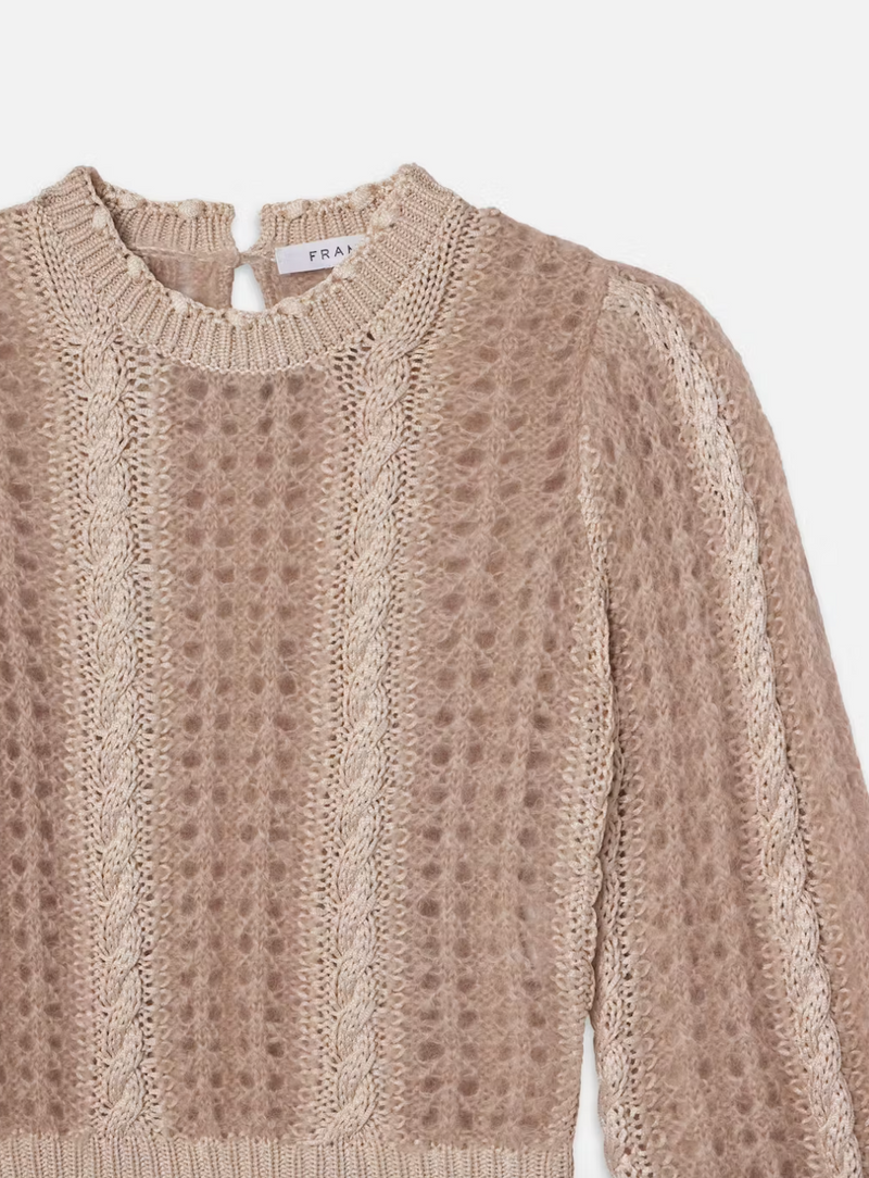 Frame Femme Cable Mix Sweater in Blush Multi