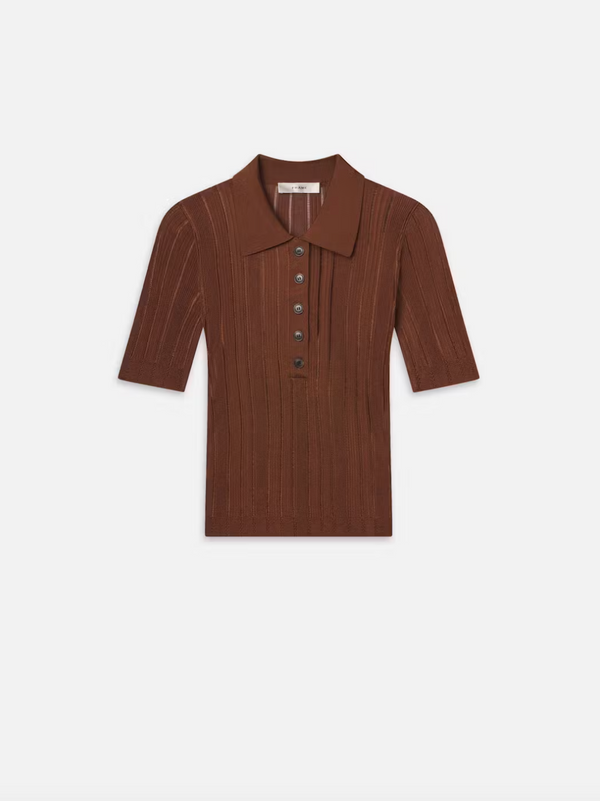 Frame Laddered Rib Polo in Light Camel