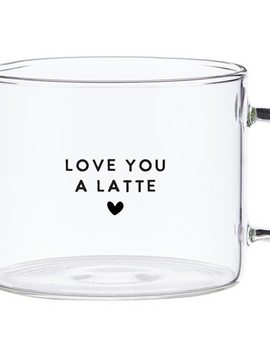 Santa Barbara Design Studio Large Glass Mug - Love You A Latte