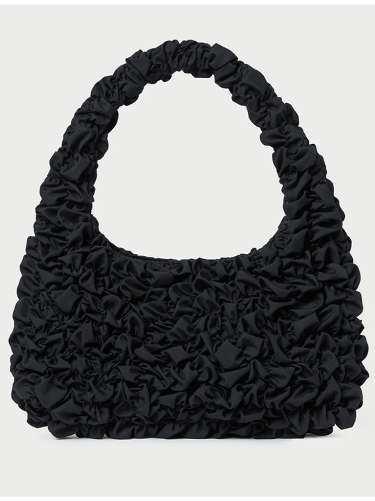 Loeffler Randall Syd Smocked Mini Hobo Black