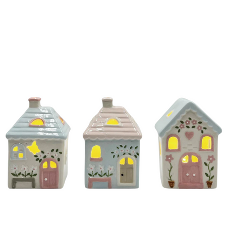 Transpac Mini Light Up Easter Houses